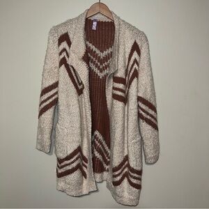 Cozy Rust Red and Cream Women's Sweater